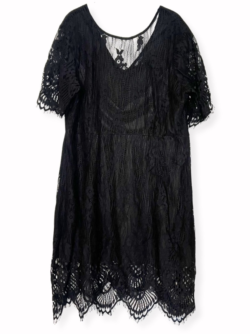 Kaimilan Black Lace Midi Dress: Size 18